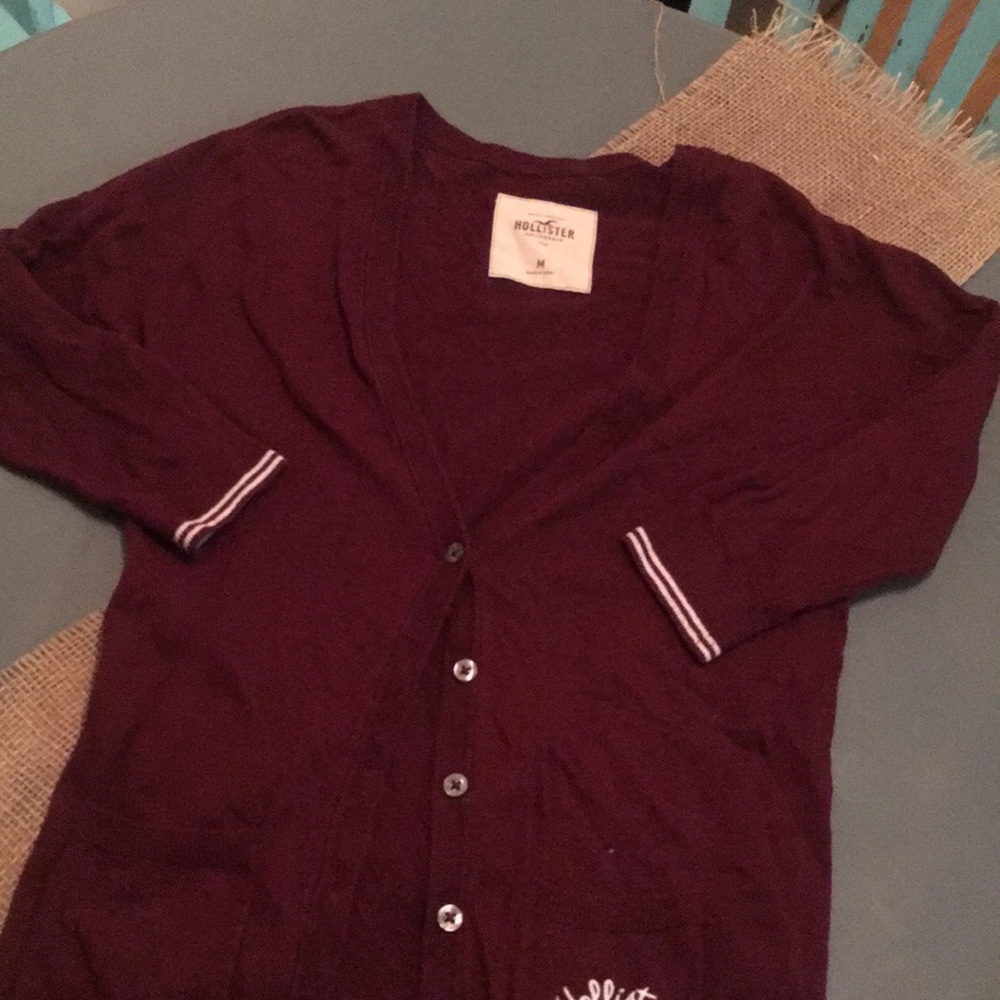 Maroon 3/4 sleeve Cardigan